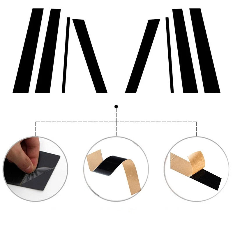 8pcs Glossy Black Exterior Pillar Posts Trim for Subaru Outback (2010–2014)