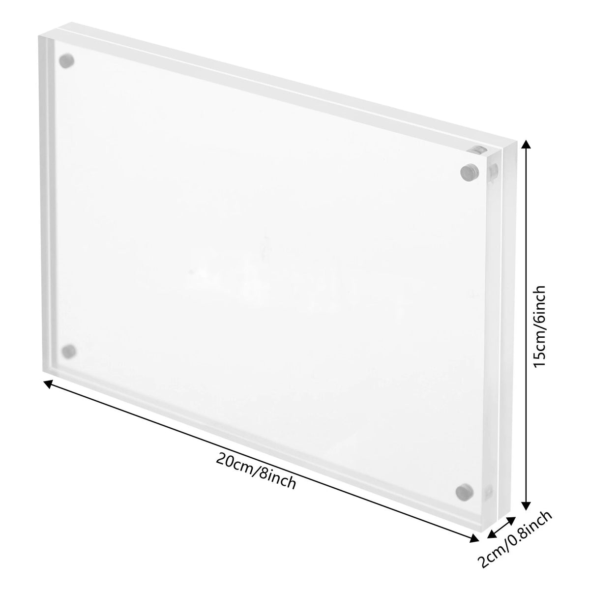 Set of 5 Clear Acrylic Picture Frames for Home and Office (No Part Numbers)