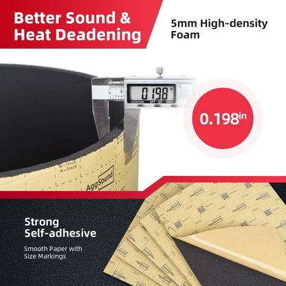Sound Deadening Mat for Car (49.73 sqft, 5mm Closed Cell Foam)