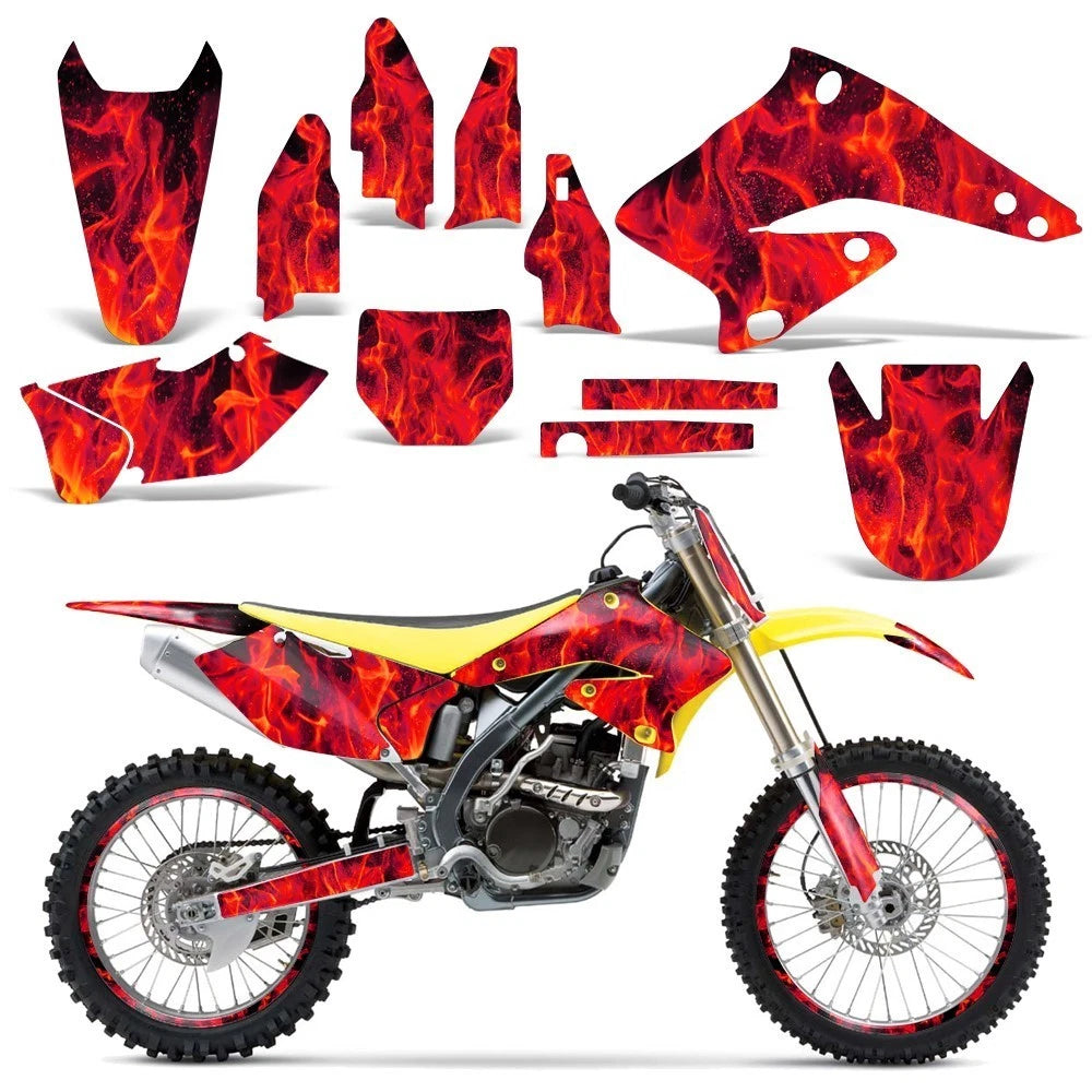 Graphic Stickers for Suzuki RMZ250 (2004–2006) ICE FLAMES R