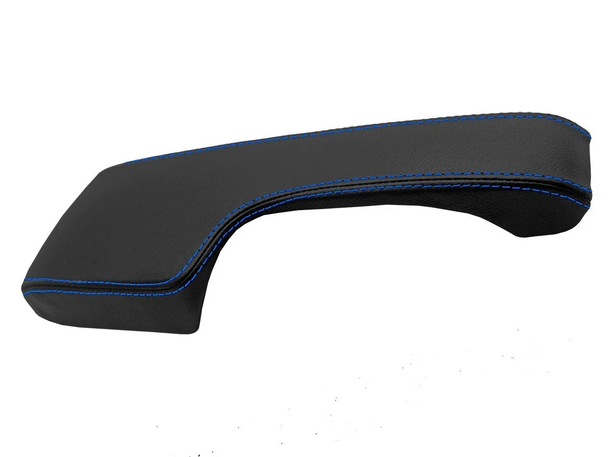 Leather Synthetic Console Armrest Cover for Honda Civic (2001–2005) Black Blue Stitch