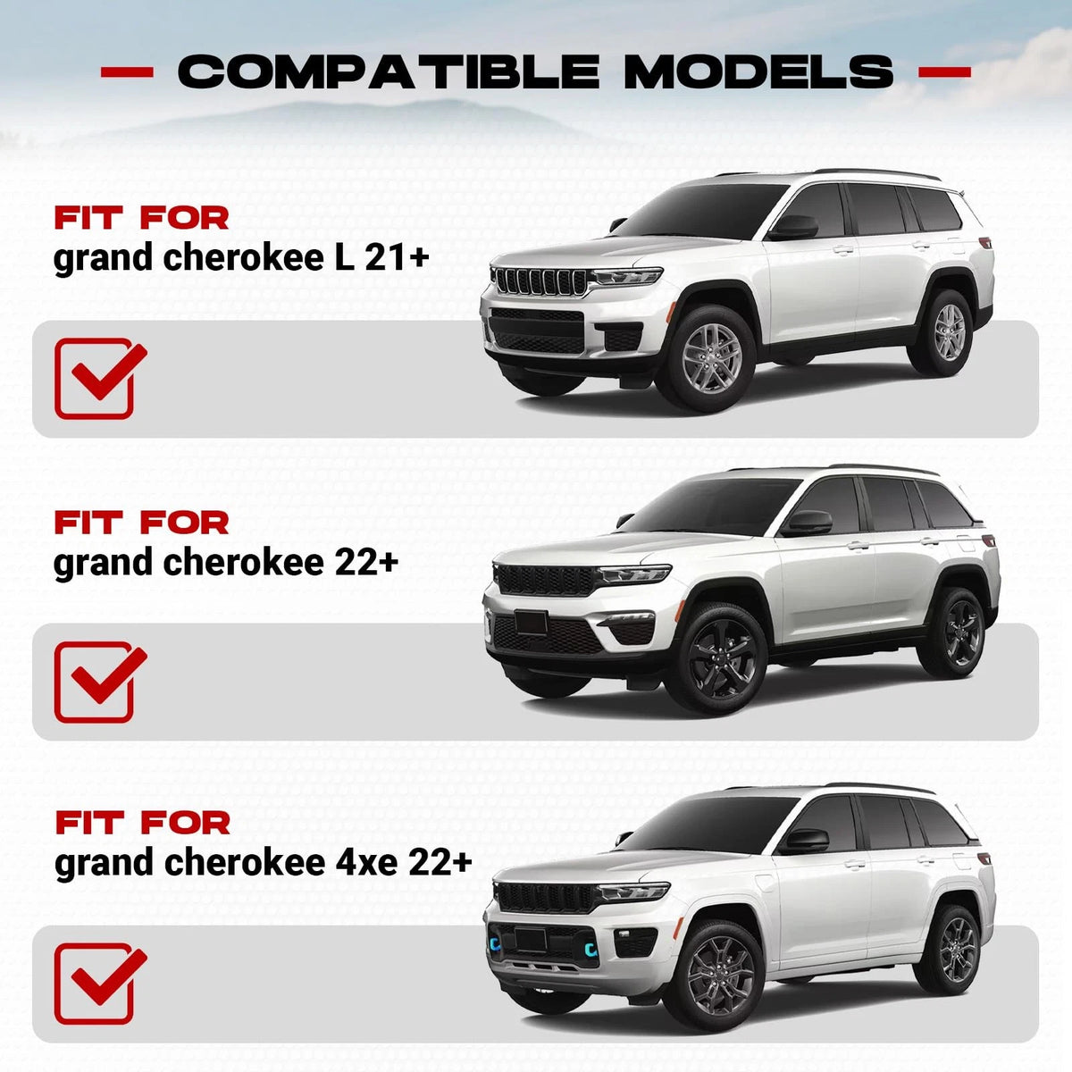 Roof Rack Cross Bars for Jeep Grand Cherokee L & WL (2021–2023)
