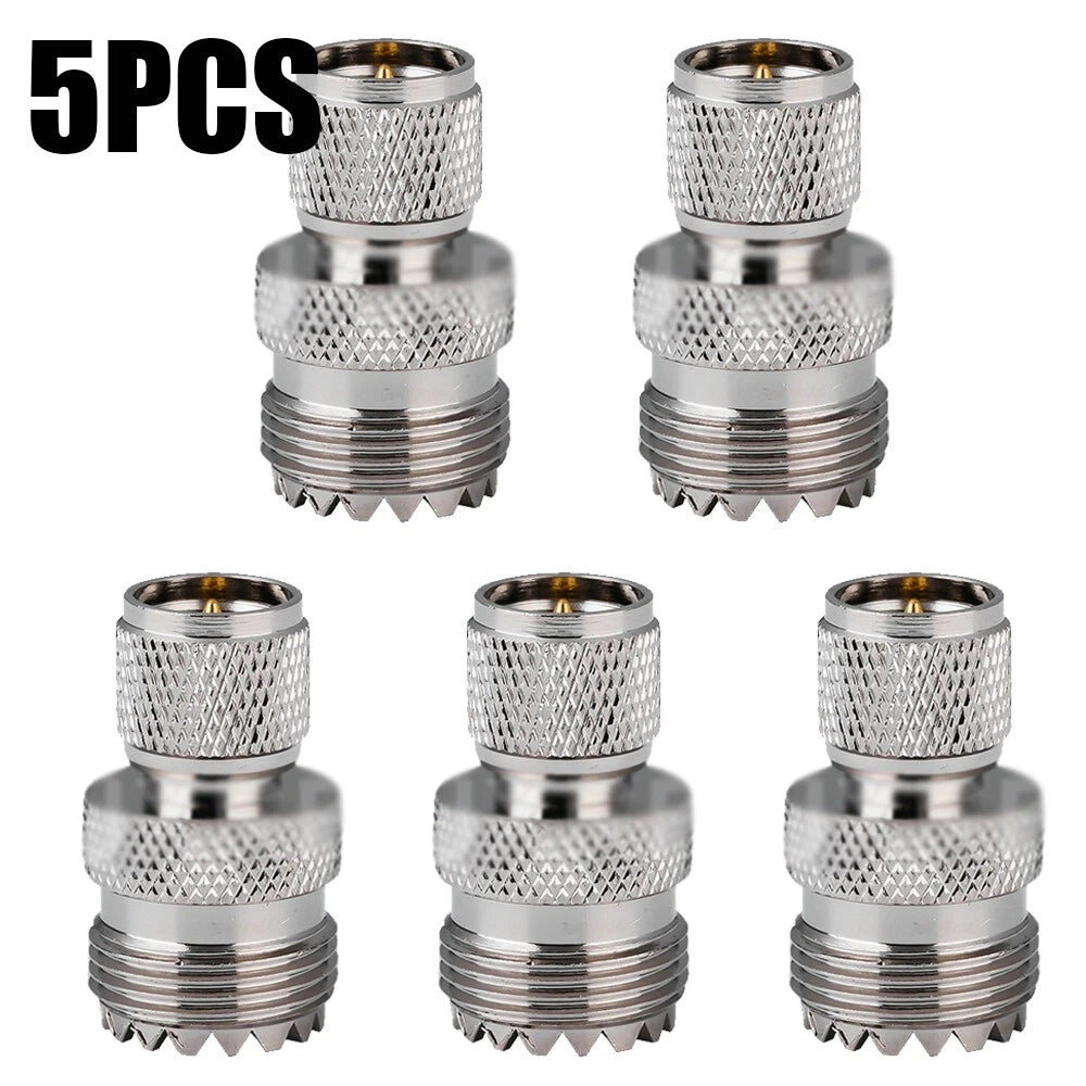 5 PC Mini UHF Male to UHF SO-239 Female RF Connector Adapter