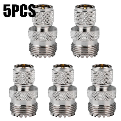5 PC Mini UHF Male to UHF SO-239 Female RF Connector Adapter