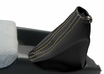 E Brake Boot Cover for Nissan Skyline R32 (1989–1993) Black Beige Stitch