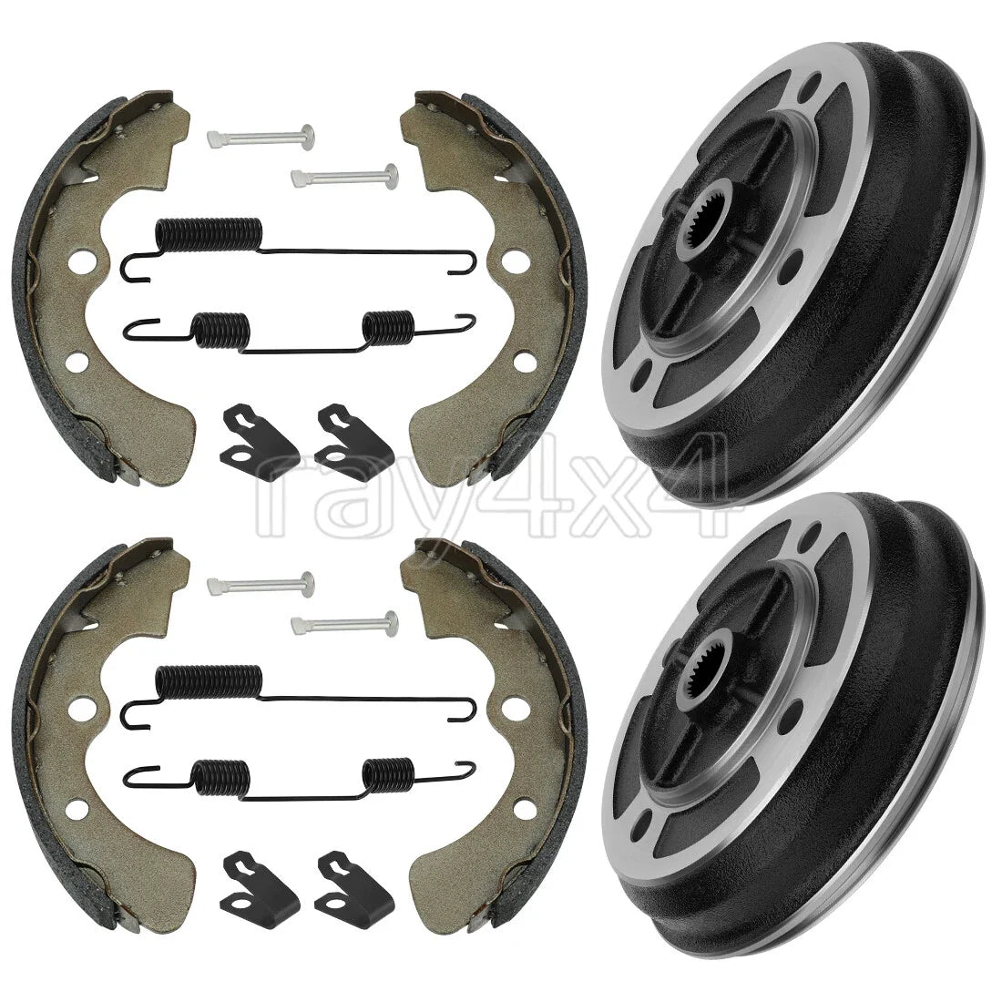 2 Front Brake Drums Shoes for Kawasaki Mule KAF540 KAF620 KAF950 (2010)