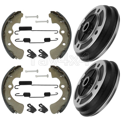 2 Front Brake Drums Shoes for Kawasaki Mule KAF540 KAF620 KAF950 (2010)