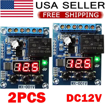 2X DC12V Voltage Detection Module Relay Switch for Charging Discharge Monitoring