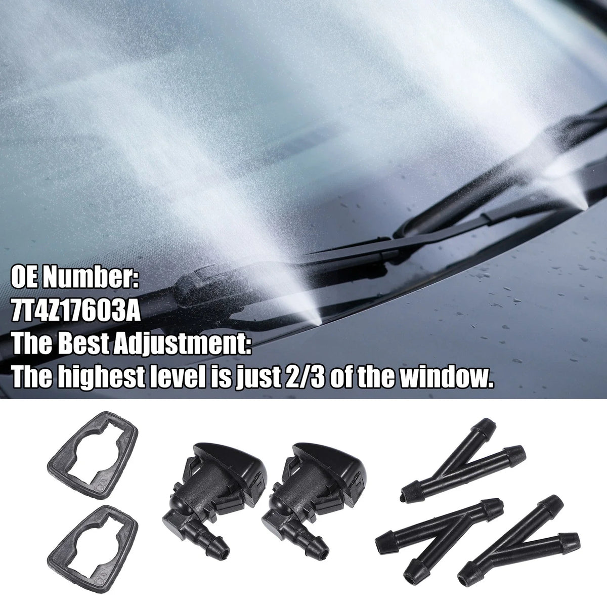 Set of 2 Windshield Washer Nozzles No. 7T4Z17603A for Ford Focus (2008)