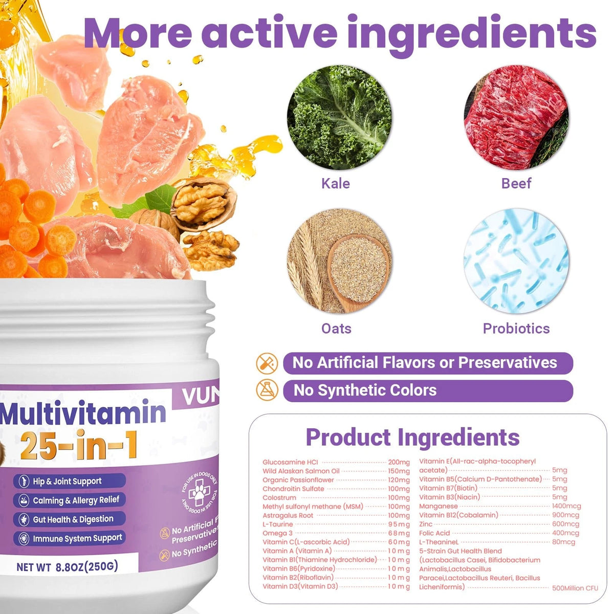 Dog Multivitamin 25 in 1 Chewable Supplements for Dogs