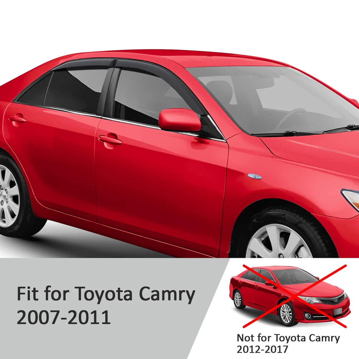 Set of 4 Rain Guards for Toyota Camry (2007–2011) Window Deflectors