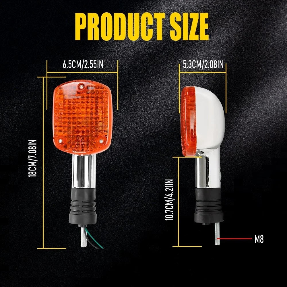 2X LED Turn Signal Lights for Universal Motorcycles (12V)