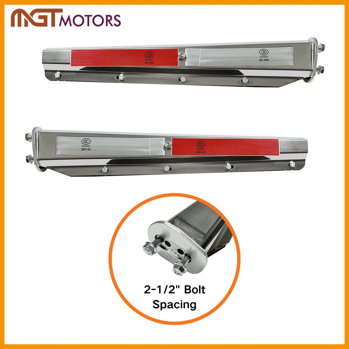 Mud Flap Hanger for Semi Truck (902018) - 2-1/2" Bolt Spacing, Stainless