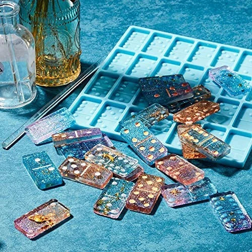 Domino Mold for Resin Epoxy Candy Clay - Blue