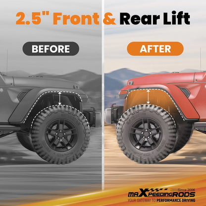 2.5" Suspension Lift Kit w/ Shocks for Jeep Wrangler JLU (2018–2023)