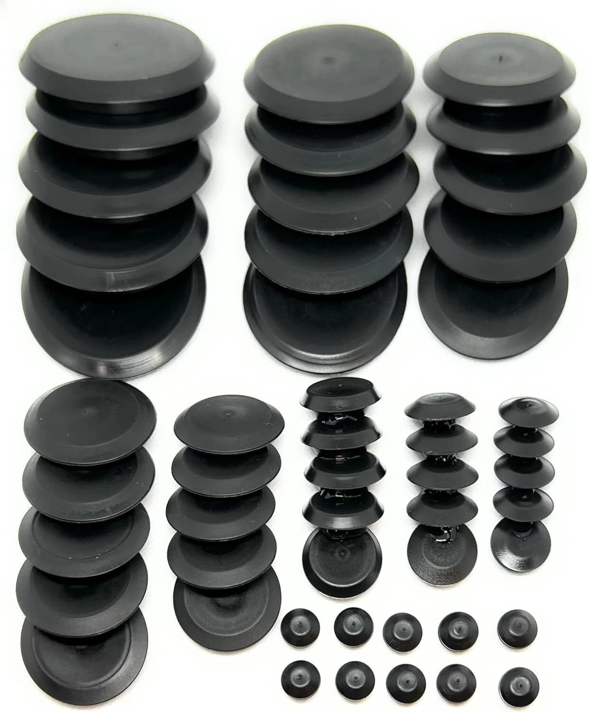 50-Piece Automotive Plastic Plug Set for Round Holes and Sheet Metal