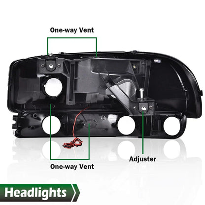 Smoke Chrome LED DRL Headlights and Bumper Lamps for GMC Sierra Yukon (1999–2007)