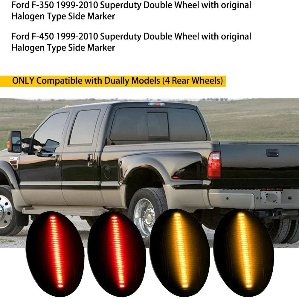 Set of 6 Marker Side Indicator Light Repeater Smoked Lens for Ford F350 F450 H