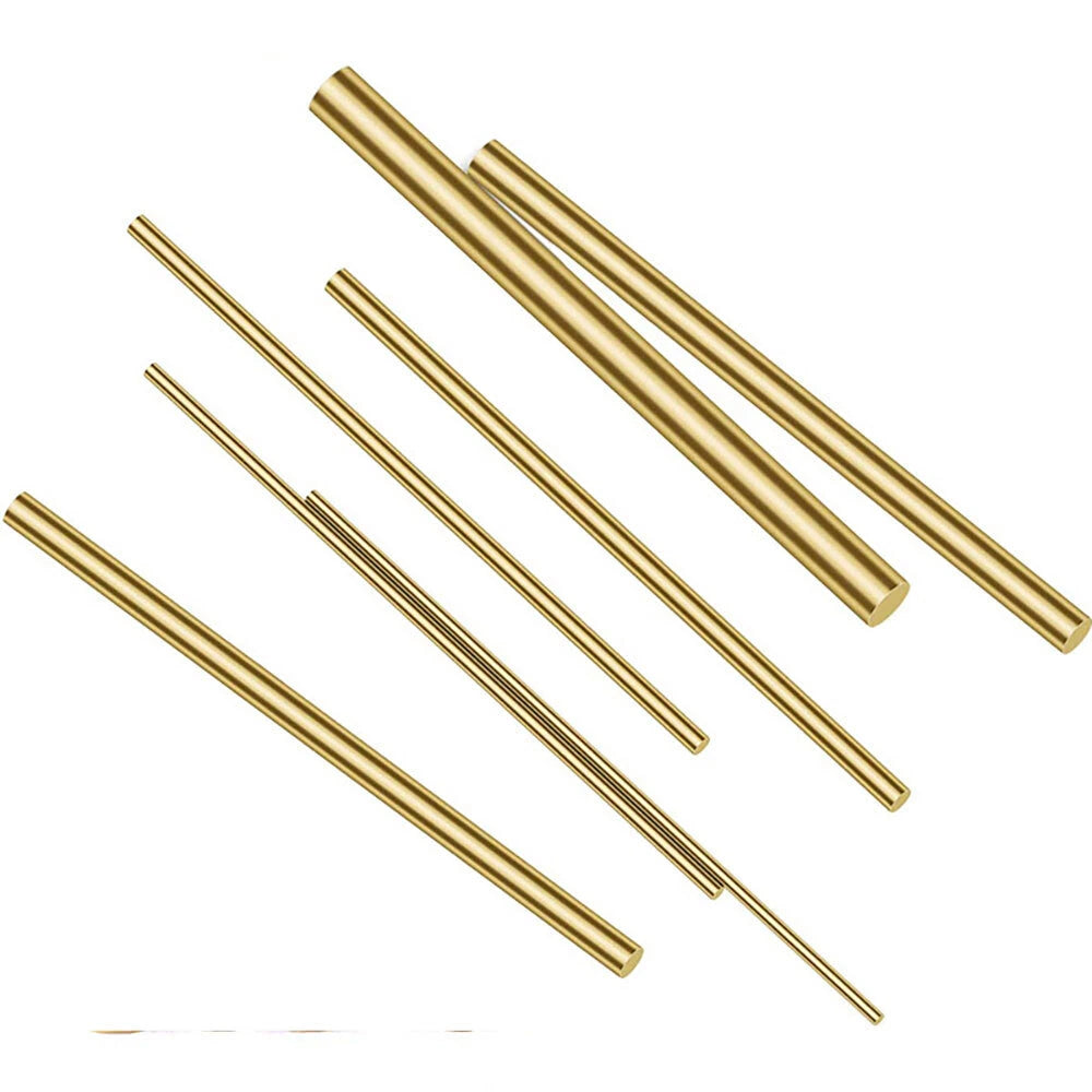 5PCS Brass Rod Pins for Knife Handle (200mm Length, 3/4/5/6mm Diameter)