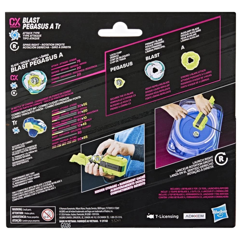 Beyblade X Blast Pegasus A Tr Clip & Rip Launcher