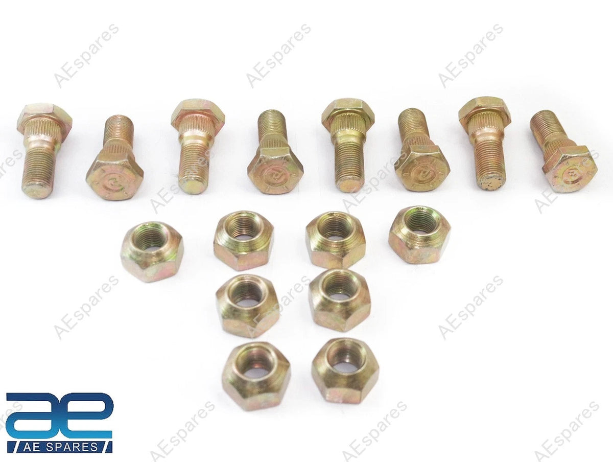 Set of 8 Rear Wheel Hub Bolts with Nuts for Mahindra Tractor