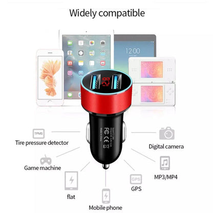Dual USB Car Charger for Universal Vehicles (3.1A, LED Voltage Display)