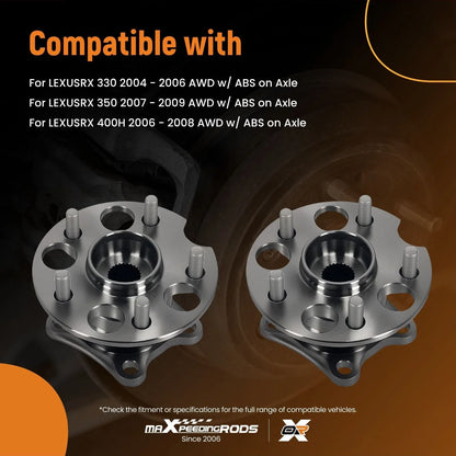 5 Bolt Wheel Bearing Hub Kit for Toyota Venza (2009–2010, 2016) AWD w/ABS