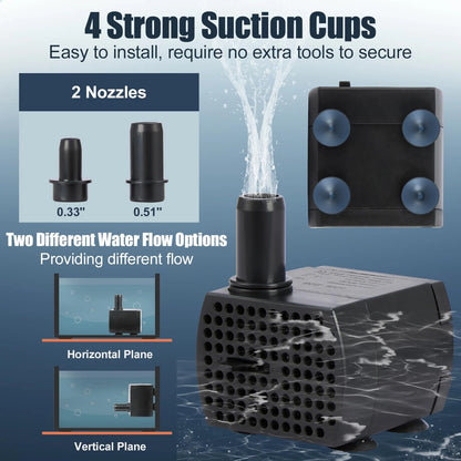 Mini Submersible Pump for Fountain (5W 350L/H)