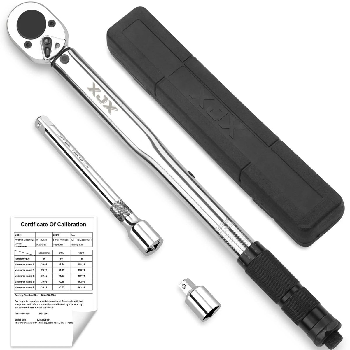 1/2-Inch Drive Click Torque Wrench Set for Automotive (10-160 FT-LB)