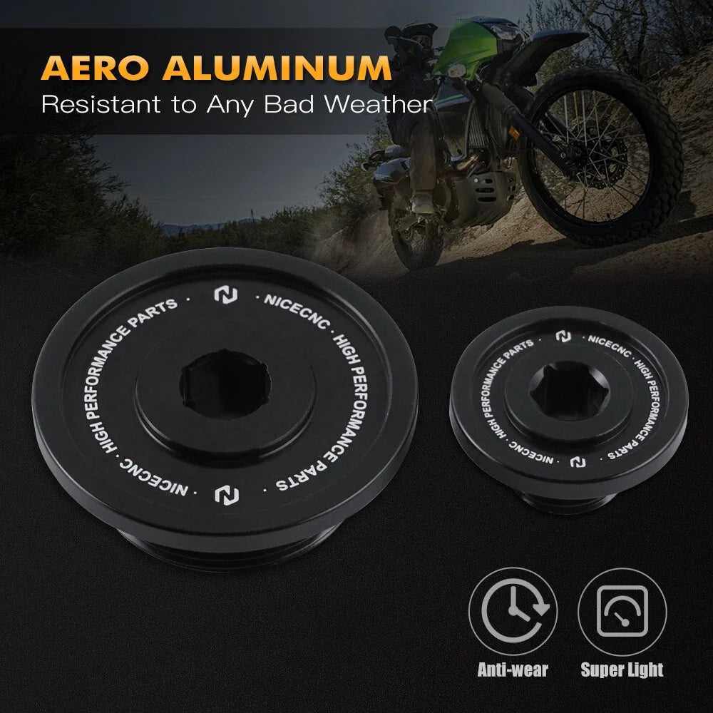 Engine Cover Cap Plugs for Kawasaki KLR650 (1987–2024)