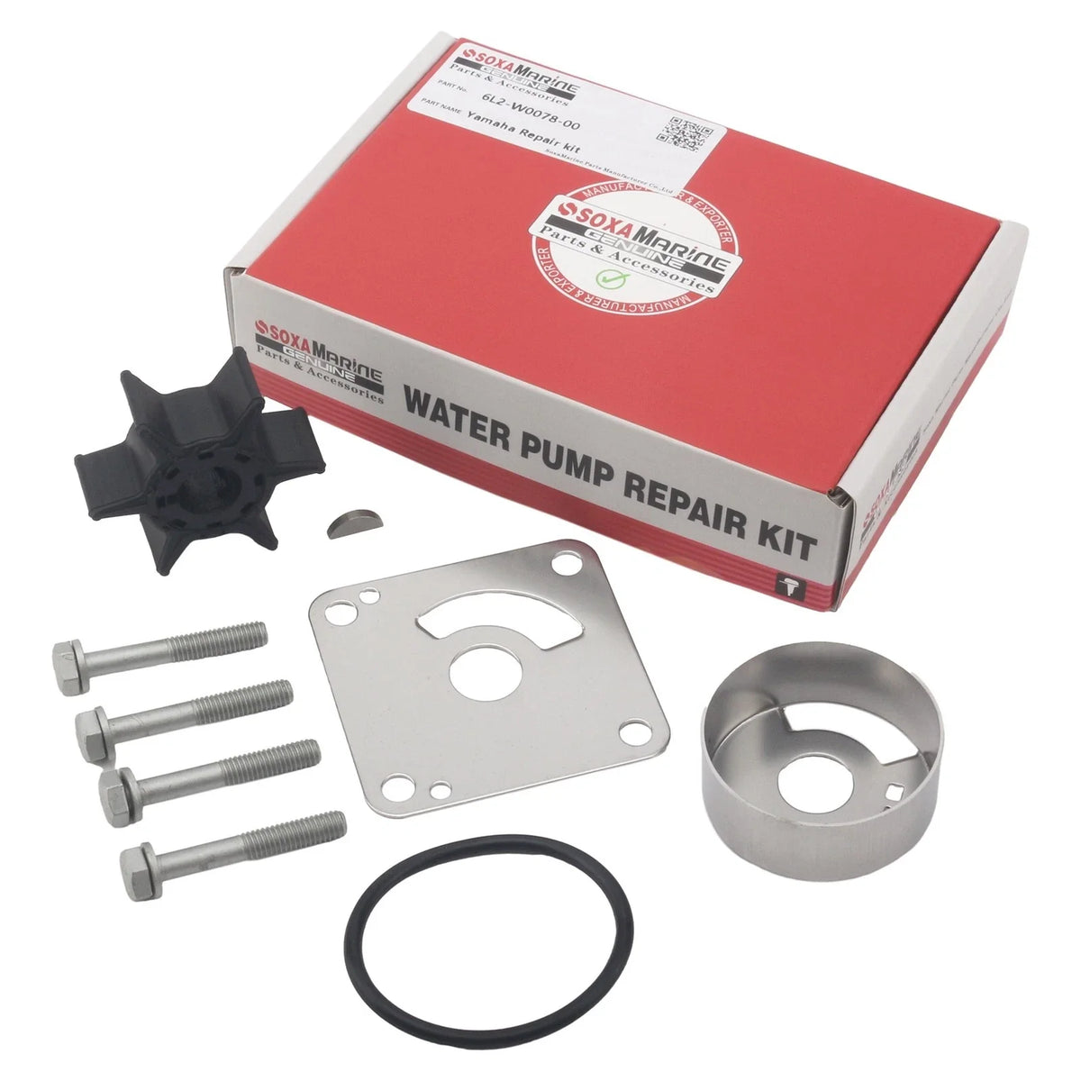 Water Pump Impeller Kit for Yamaha 20 & 25 Hp 2 Stroke (18-3431, 6L2-W0078-00)