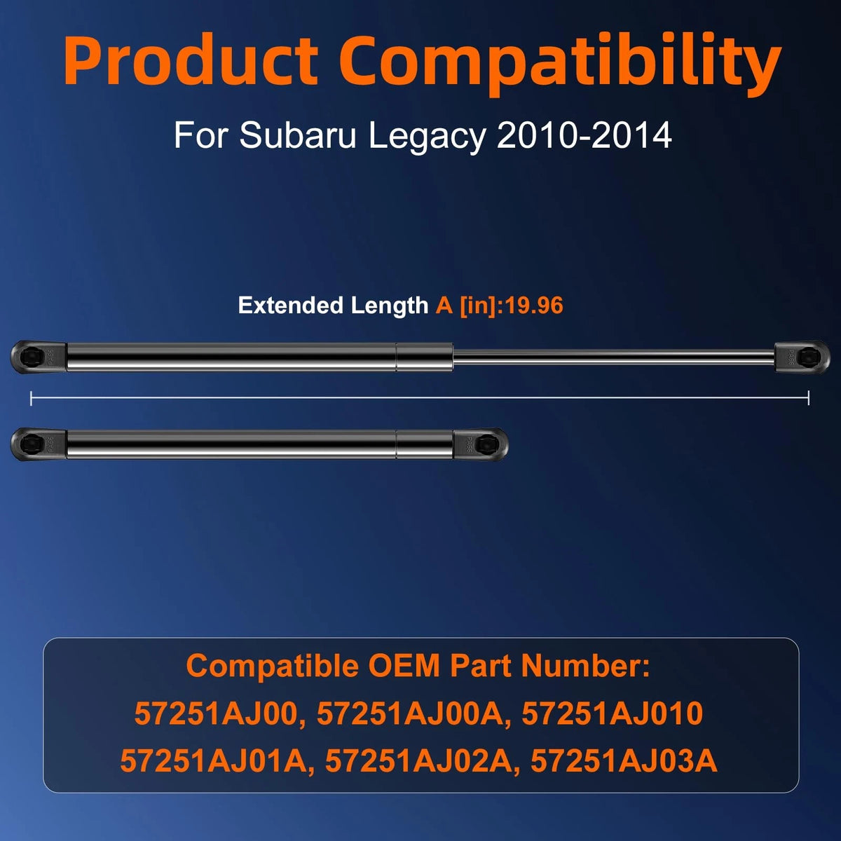 2X Hood Strut Lift Support for Subaru Legacy
