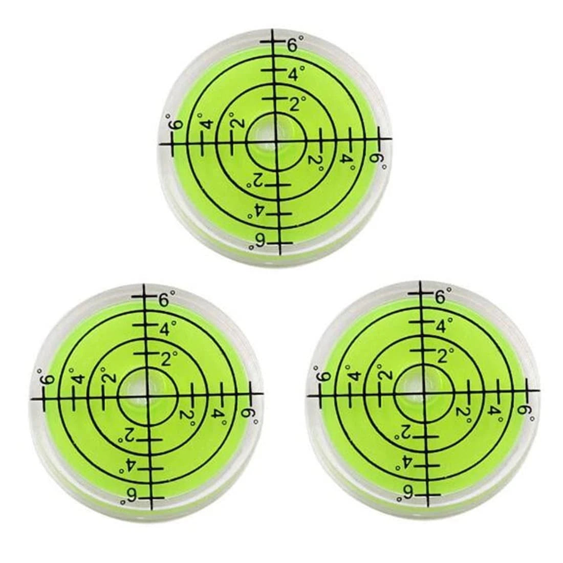 Set of 3 Circular Bubble Level Bullseye Degree 32x7mm for Automotive Use