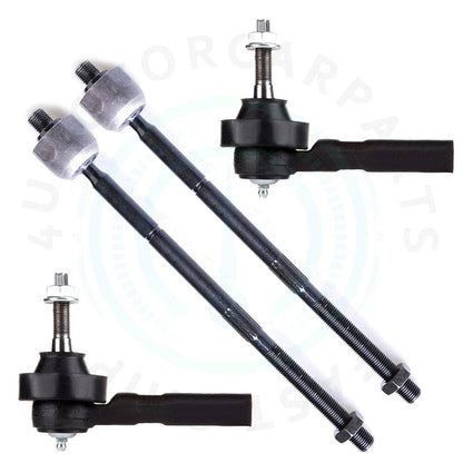 Set of 4 Front Inner Outer Tie Rod Ends for Dodge Caravan Grand (2001–2004)