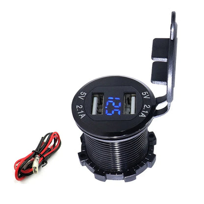 Dual Ports USB Charger for Car with 60cm Line Cigarette Lighter Socket