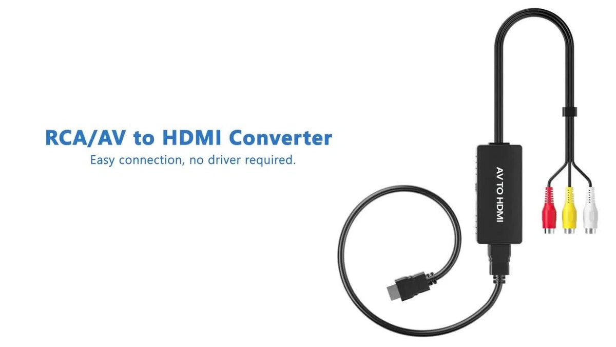 RCA to HDMI Converter for VCR, DVD, VHS (Compatible)