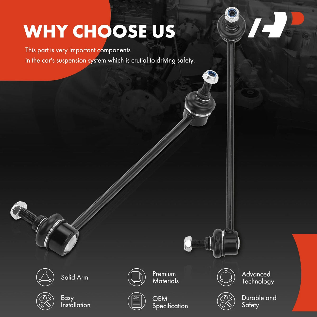 2X Front Side Sway Bar Link for Mercedes-Benz W203 (2001–2007)