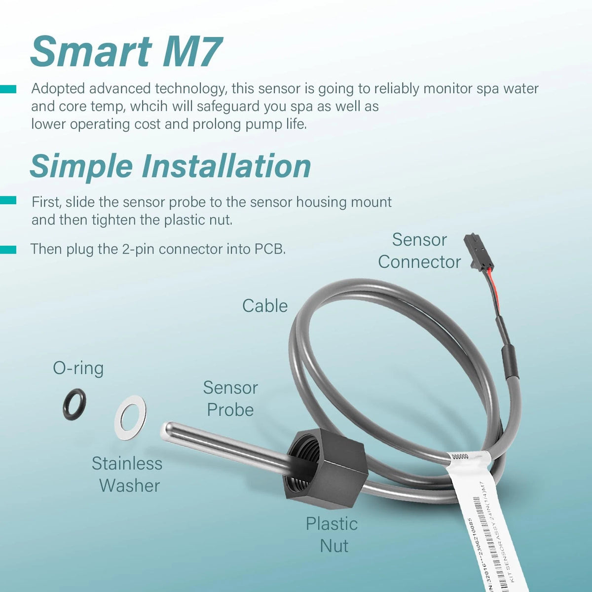 2Pack 24" Temp/Hi Limit Sensor for Balboa Spa Heater M7 System