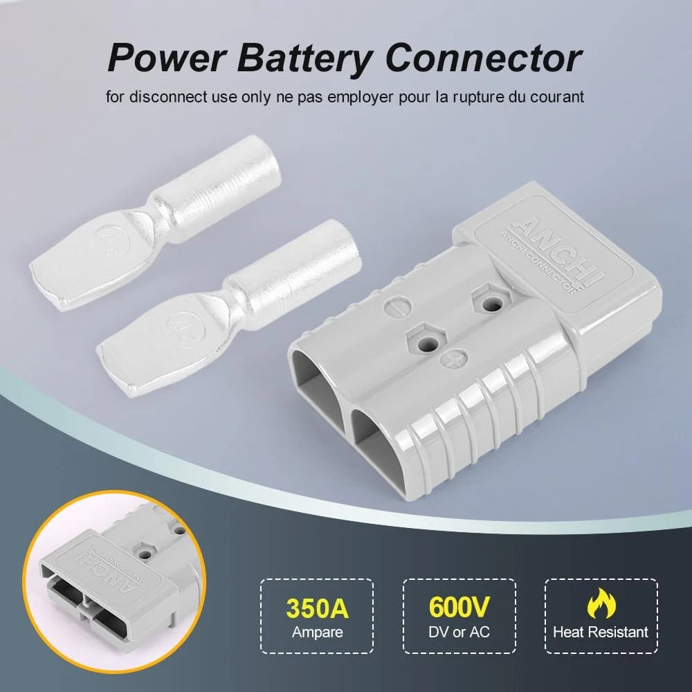 350A Forklift Battery Connector 2/0 AWG Gray 350A 600V Plug (No Years Specified)