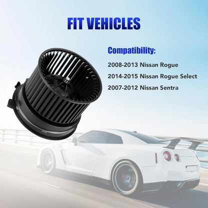 Heater Blower Motor With Wheel for 2008–2013 Nissan Rogue and 2007–2012 Sentra