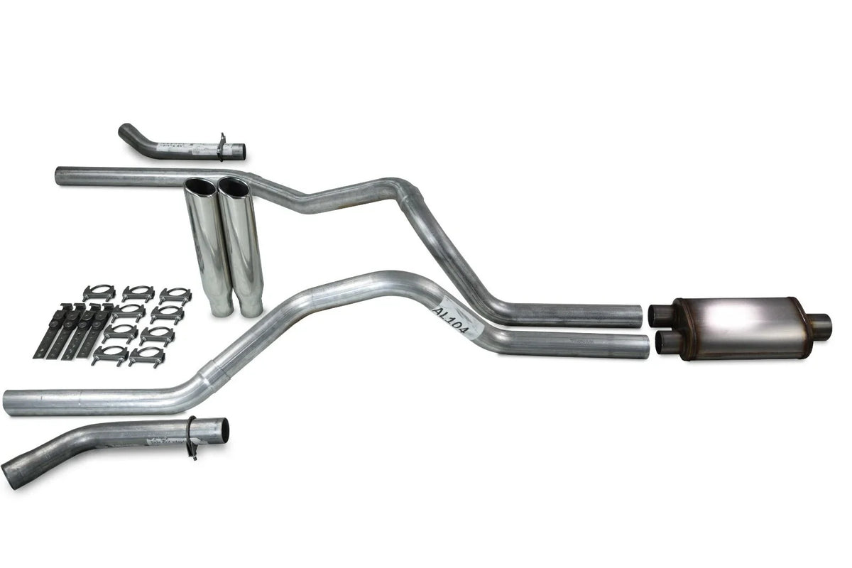 2.5" Dual Exhaust Kit for Ford F-150 (1987–1997) Stainless Steel Tips