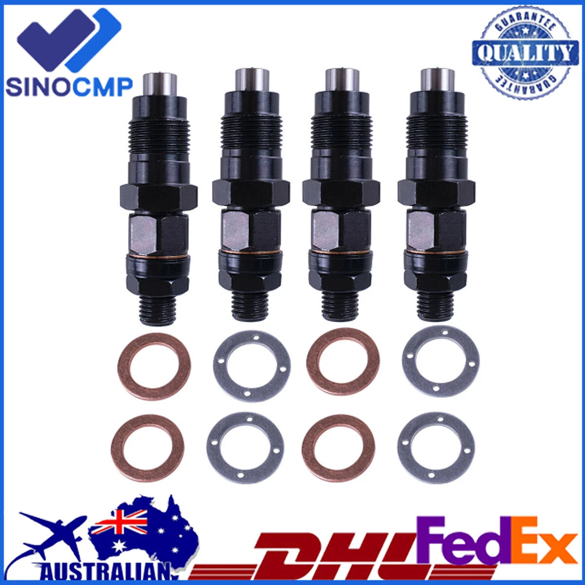 Set of 4 Diesel Fuel Injectors 23600-59105 for HILUX HIACE (3L Engine)