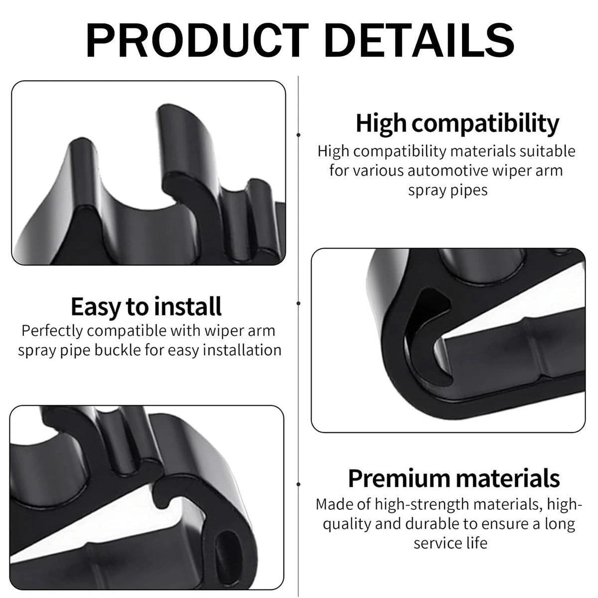 Set of 6 Wiper Washer Hose Retention Clips for Tesla