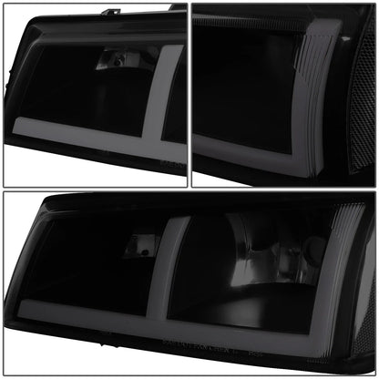 2X LED DRL Headlights for Silverado 1500-3500 (2003–2007) Smoked F-Pattern