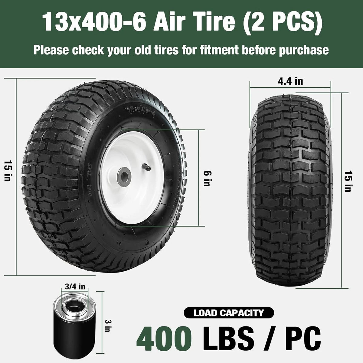 2X Puncture-Proof Pneumatic Tires for Outdoor Equipment