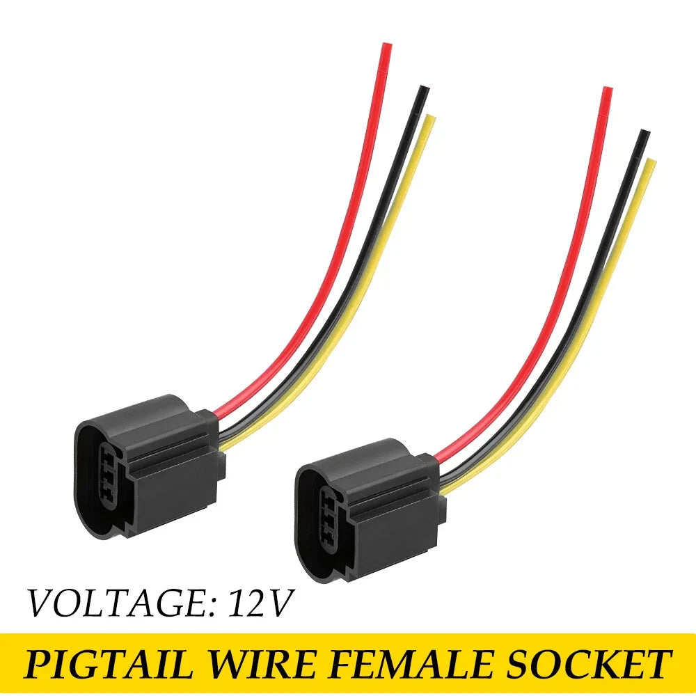 2X Headlight Bulb Repair Plug Socket Pigtail for (9008 H13)