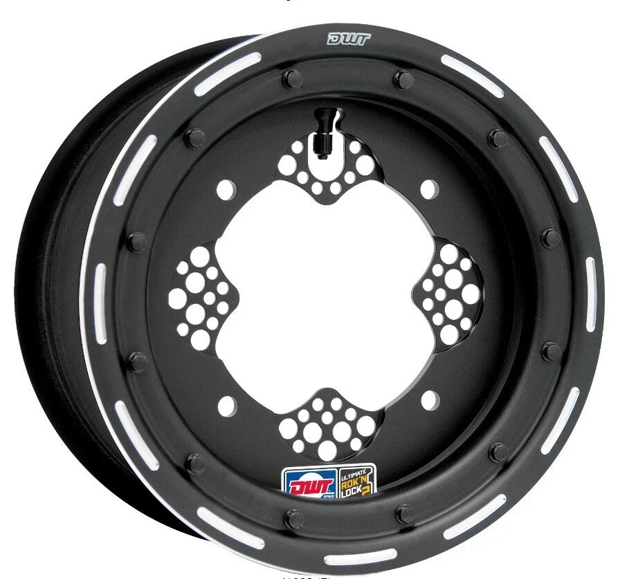 Set of 2 DWT ROK'N LOK Front Black Beadlock Wheels 10" 10x5 4/144 for LTR450 LTZ400 (2002–2023)