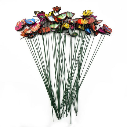 50pcs Waterproof Butterfly Stakes for Garden Display (25cm x 4cm)