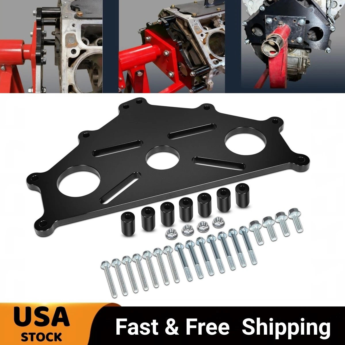 Engine Safe Stand Adapter Plate for Chevy Small/Big Block LS LT (2575)