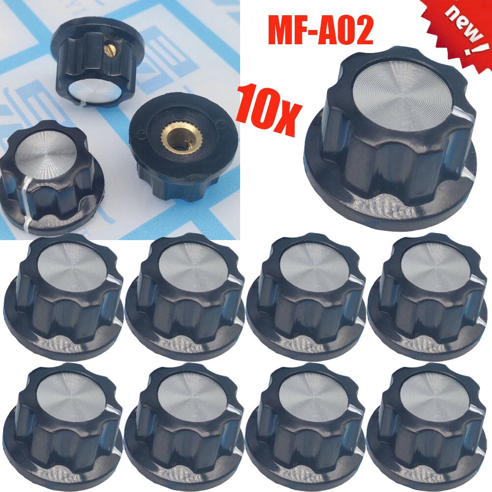 10Pcs Boss Style Knob for Guitars, Ham Radios & FX Pedals